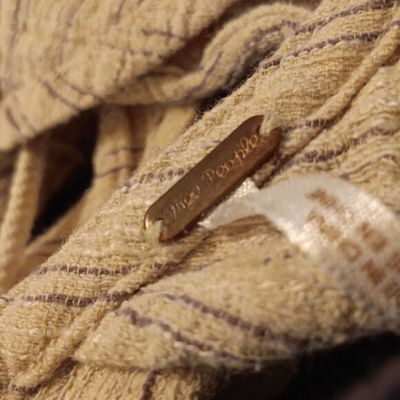 Free People Cream Linen/Cotton Mini Dress With Fun Back - Picture 9 of 13